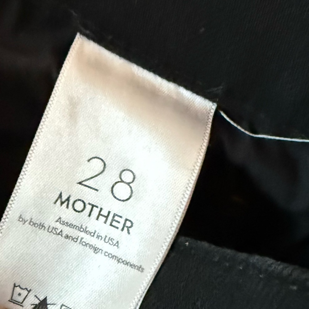 MOTHER Denim The Rascal Ankle Fray Straight Leg Jeans Pitch Black Women’s 28 - Picture 13 of 15